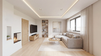 vizualizace obývacího pokoje - Prodej domu 238 m², Chotěbuz
