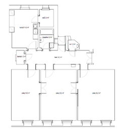 orientační půdorys - Prodej bytu 3+1 v osobním vlastnictví 115 m², Praha 5 - Smíchov