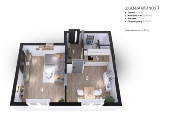 Prodej bytu 1+1 v osobním vlastnictví 36 m², Hostinné