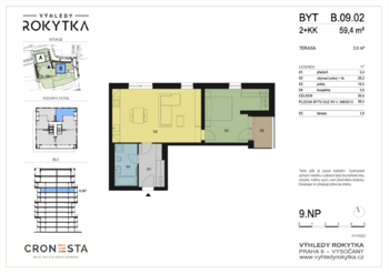 Pronájem bytu 2+kk v osobním vlastnictví 57 m², Praha 9 - Vysočany