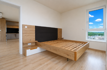 Ložnice - Pronájem bytu 2+kk v osobním vlastnictví 57 m², Praha 9 - Vysočany