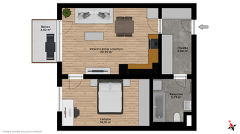 Prodej bytu 2+kk v osobním vlastnictví 53 m², Hostivice