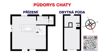 Půdorys - Prodej chaty / chalupy 40 m², Vědomice