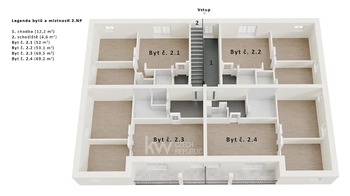 projekt bytů 2.NP - Prodej apartmánu, Přední Výtoň
