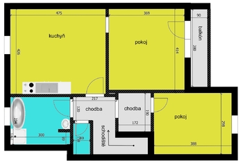Pronájem bytu 2+1 v osobním vlastnictví 61 m², Městec Králové