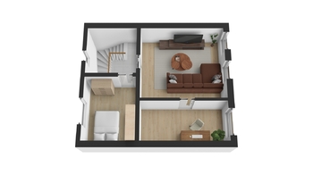 3D půdorys 1. patro - Prodej domu 99 m², Brno