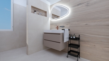 vizualizace spodní koupelna - Prodej domu 153 m², Dobříč