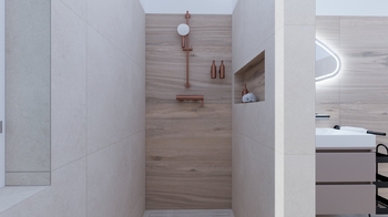 vizualizace spodní koupelna - Prodej domu 153 m², Dobříč