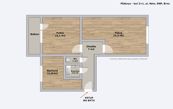 Prodej bytu 2+1 v osobním vlastnictví 55 m², Brno