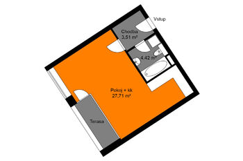 Pronájem bytu 1+kk v osobním vlastnictví 42 m², Kolín