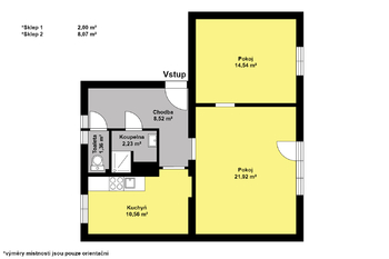 Prodej bytu 2+1 v osobním vlastnictví 69 m², Chocerady