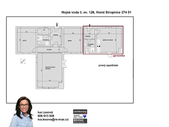 orientační půdorys - Prodej domu 150 m², Horní Stropnice