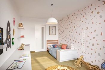 Vizualizace dětského pokoje - Prodej bytu 3+kk v osobním vlastnictví 78 m², Brno