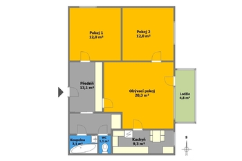 Prodej bytu 3+1 v osobním vlastnictví 71 m², Brno