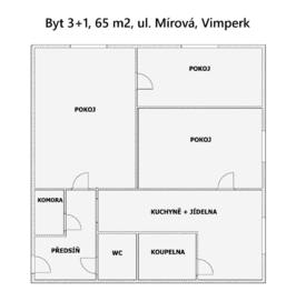 Prodej bytu 3+1 v družstevním vlastnictví 65 m², Vimperk