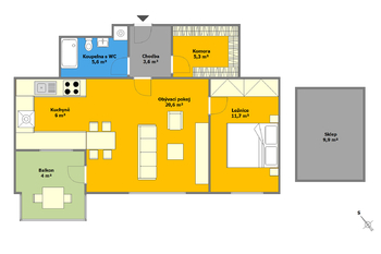 Prodej bytu 2+kk v osobním vlastnictví 53 m², Brno