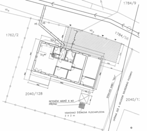 povolená stavba RD_situace - Prodej pozemku 826 m², Chotýčany
