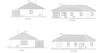 povolená stavba RD_pohledy - Prodej pozemku 826 m², Chotýčany