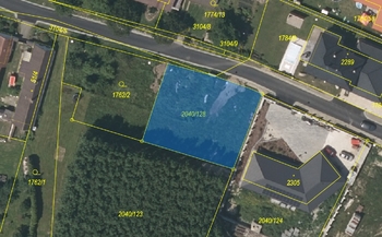 katastrální mapa - Prodej pozemku 826 m², Chotýčany