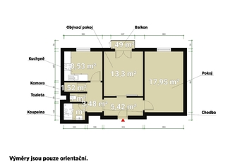 Pronájem bytu 2+1 v osobním vlastnictví 56 m², Plzeň