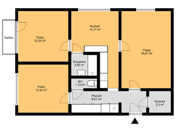 Pronájem bytu 3+1 v osobním vlastnictví 72 m², Praha 4 - Braník