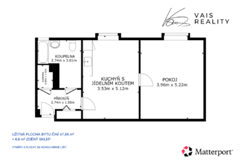 Prodej bytu 1+1 v osobním vlastnictví 48 m², Žatec