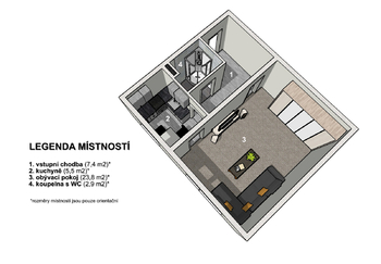 Pronájem bytu 1+1 v družstevním vlastnictví 39 m², Tanvald