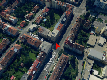 Satelitní pohled ulice - Prodej bytu 2+1 v osobním vlastnictví 45 m², Brno