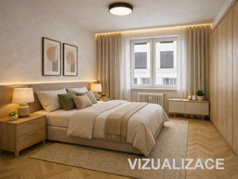 Ložnice - vizualizace - Prodej bytu 2+1 v osobním vlastnictví 45 m², Brno