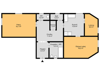 Prodej bytu 3+1 v osobním vlastnictví 79 m², Prachatice