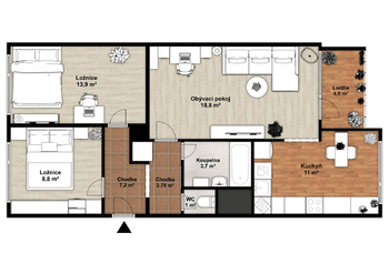 Prodej bytu 3+1 v osobním vlastnictví 65 m², Praha 8 - Kobylisy