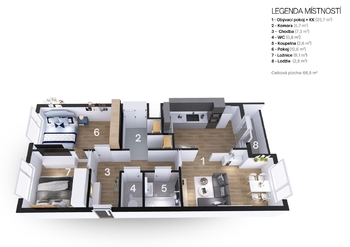 Prodej bytu 3+kk v osobním vlastnictví 67 m², Praha 4 - Háje
