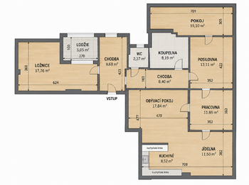Prodej bytu 5+kk v osobním vlastnictví 144 m², Kralupy nad Vltavou