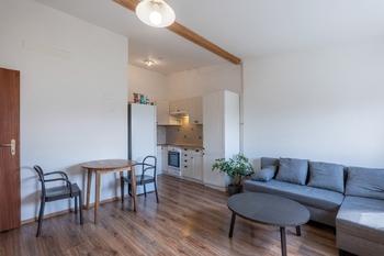 Obývací pokoj s kk - Pronájem bytu 2+kk v osobním vlastnictví 38 m², Praha 3 - Žižkov 