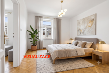 Vizualizace možného stavu ložnice - Prodej bytu 3+1 v osobním vlastnictví 84 m², Praha 4 - Nusle