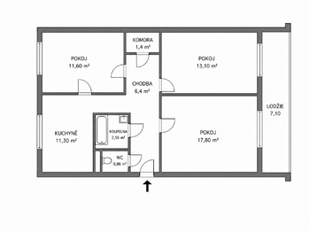 Prodej bytu 3+1 v osobním vlastnictví 74 m², Hradec Králové