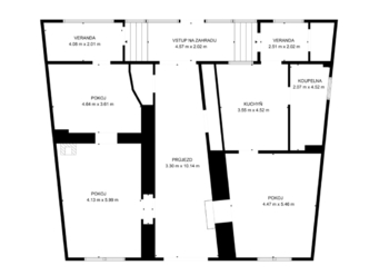 orientační půdorys RD Husinec - Prodej domu 102 m², Husinec