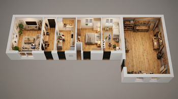 Půdorys (vizualizace) - Prodej pozemku 987 m², Lysá nad Labem