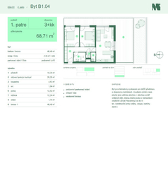 Prodej bytu 3+kk v osobním vlastnictví 69 m², Zlín