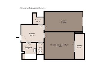 Pronájem bytu 2+kk v osobním vlastnictví 51 m², Praha 4 - Kunratice