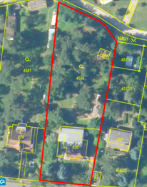 obrys pozemku - Prodej bytu 6 a více v osobním vlastnictví 114 m², Týnec nad Sázavou