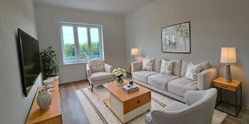 Vizualizace - obývací pokoj - Pronájem bytu 2+kk v osobním vlastnictví 45 m², Praha 10 - Záběhlice 
