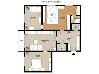 Pronájem bytu 4+kk v osobním vlastnictví 84 m², Tábor