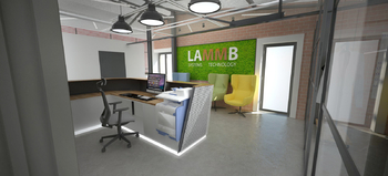 vizualizace recepce - Pronájem kancelářských prostor 1247 m², Ostrava