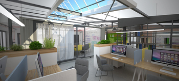 vizualizace office - Pronájem kancelářských prostor 1247 m², Ostrava