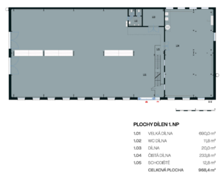 Pronájem kancelářských prostor 1247 m², Ostrava
