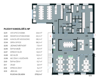 Pronájem kancelářských prostor 1247 m², Ostrava