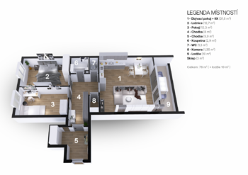 Prodej bytu 3+kk v osobním vlastnictví 86 m², Praha 5 - Stodůlky