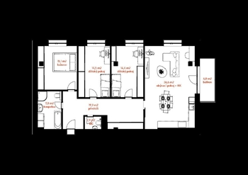 Prodej bytu 4+kk v osobním vlastnictví 116 m², Holešov