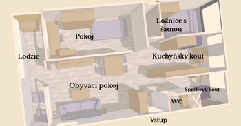 Pronájem bytu 3+kk v osobním vlastnictví 55 m², Pardubice